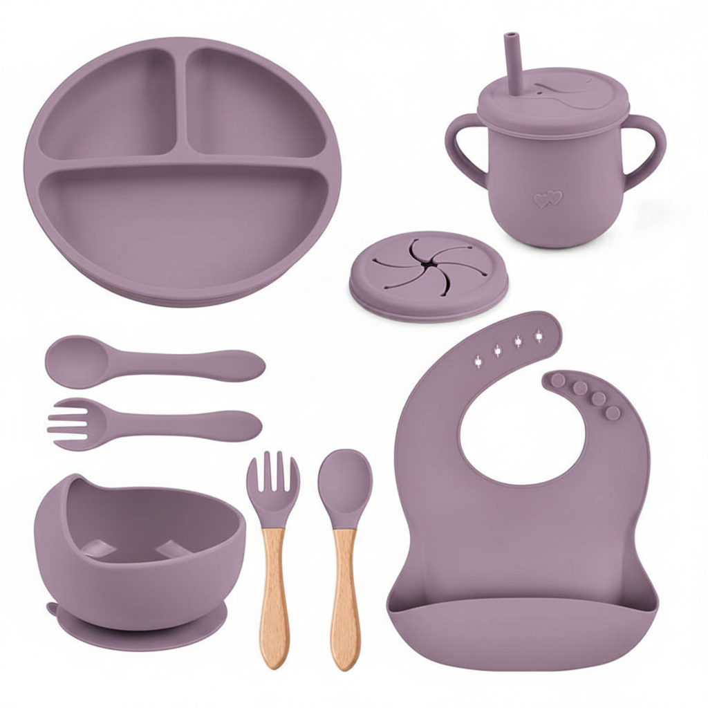 Feeding Set BPA Free - 10 pcs Silicone Baby Set