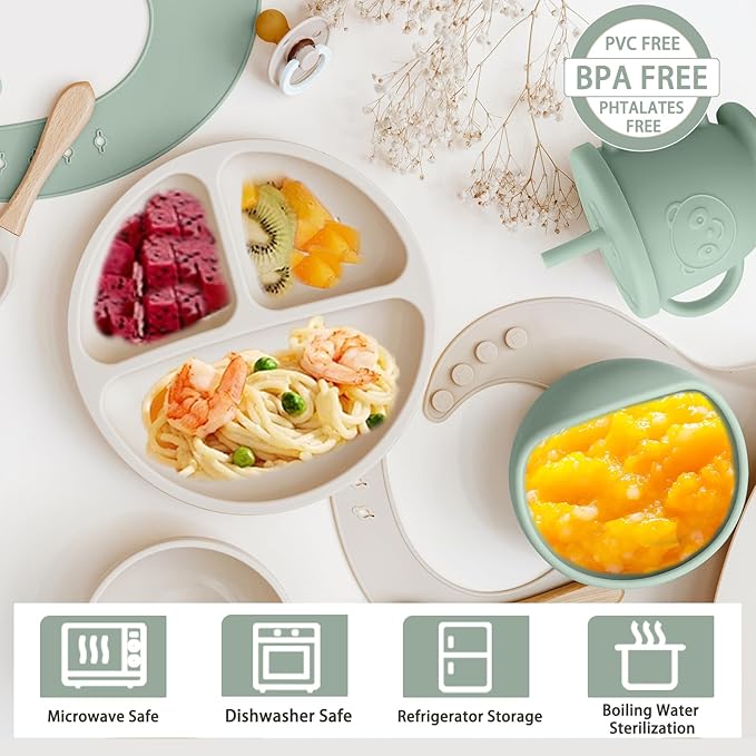 Feeding Set BPA Free - 10 pcs Silicone Baby Set