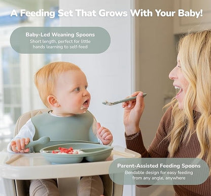 Feeding Set BPA Free - 10 pcs Silicone Baby Set