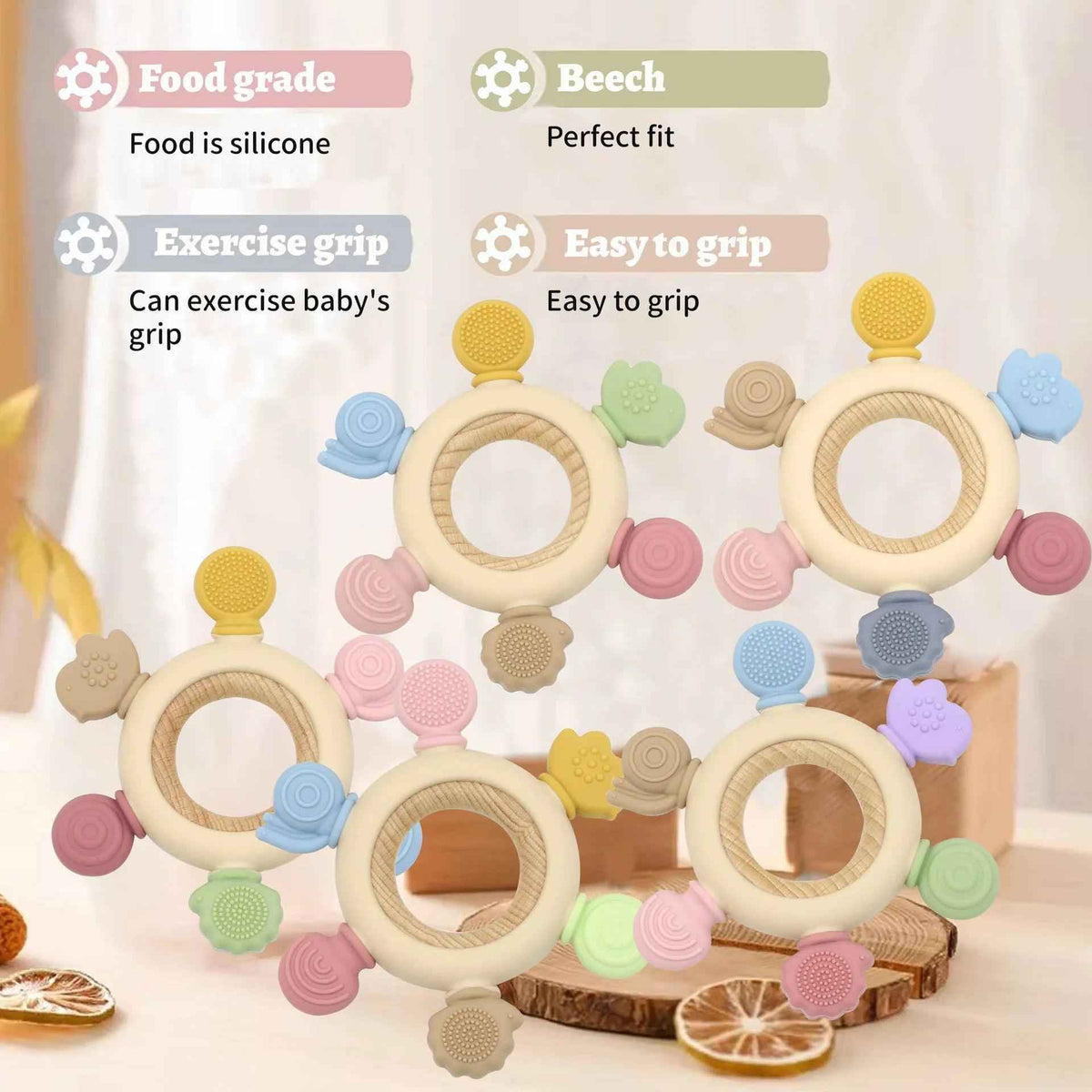 Wooden Rudder Infant Teether for Baby's Teething Stage