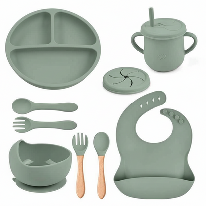 Feeding Set BPA Free - 10 pcs Silicone Baby Set