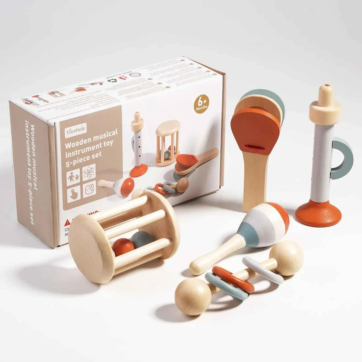 Wooden Musical Instruments Toy Set 5-Piece