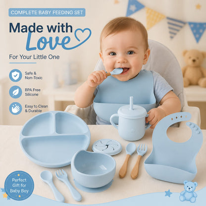 Feeding Set BPA Free - 10 pcs Silicone Baby Set