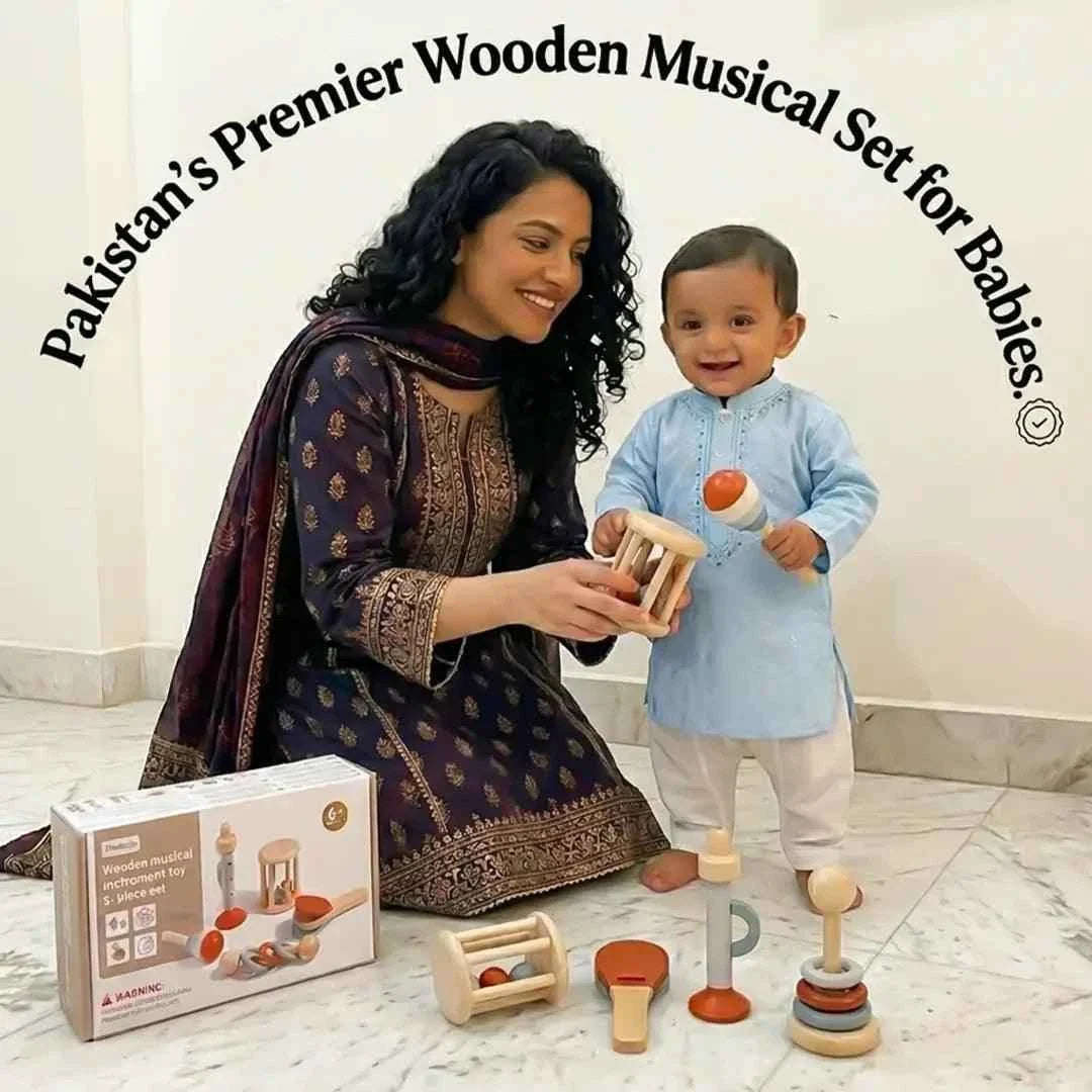 Wooden Musical Instruments Toy Set 5-Piece