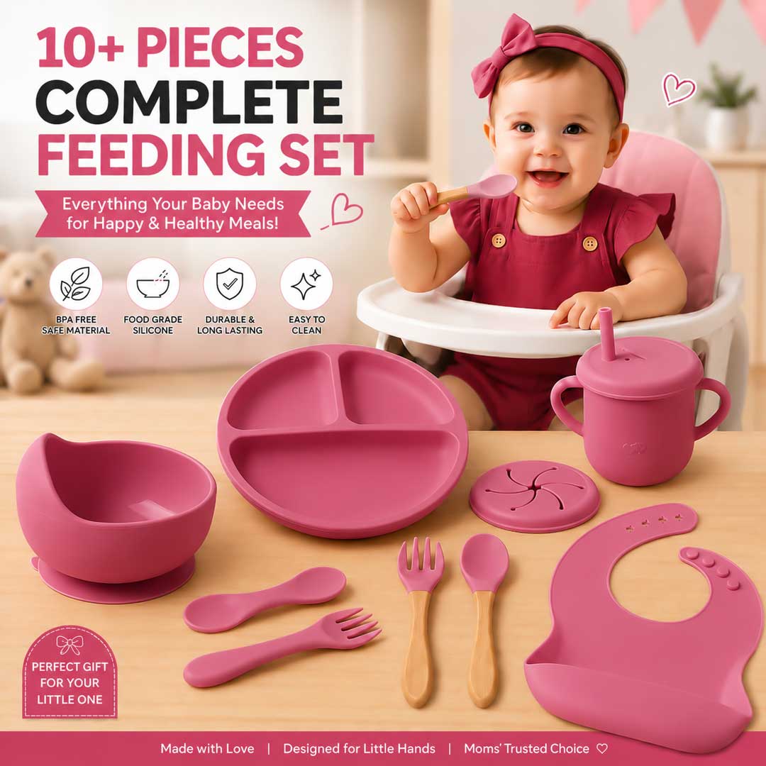Feeding Set BPA Free - 10 pcs Silicone Baby Set