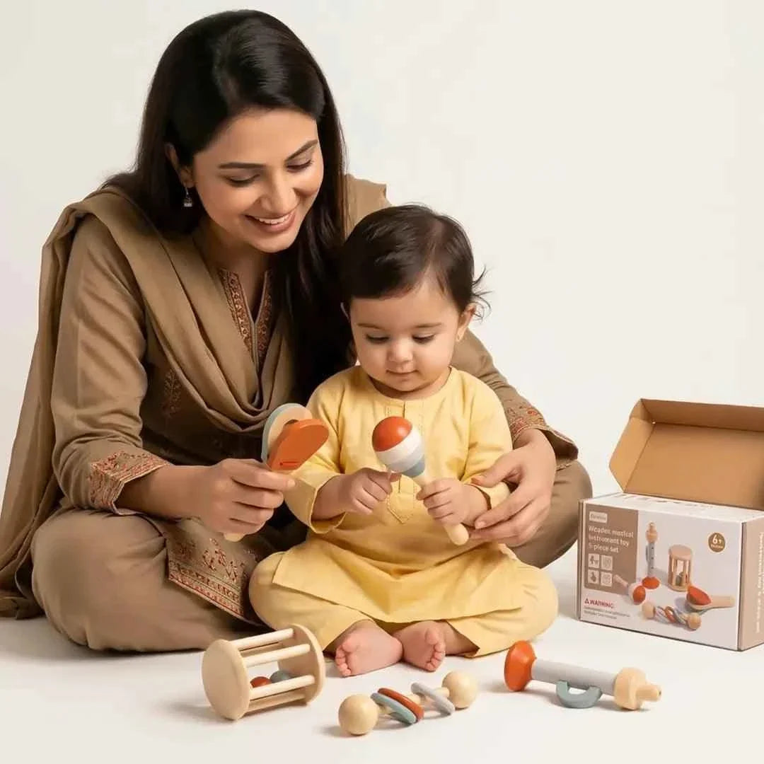 Wooden Musical Instruments Toy Set 5-Piece